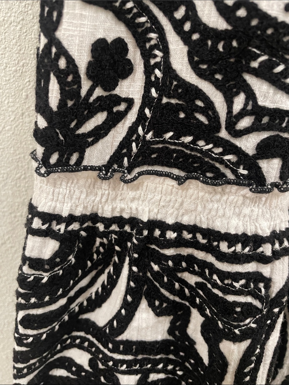Sézane Anaka Dress Black & Cream Embroidered Print Tiered Maxi Dress 36 - Picture 7 of 14